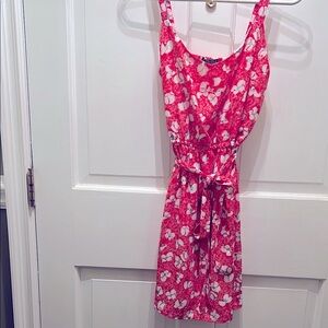 Floral Red Sleeveless Dress